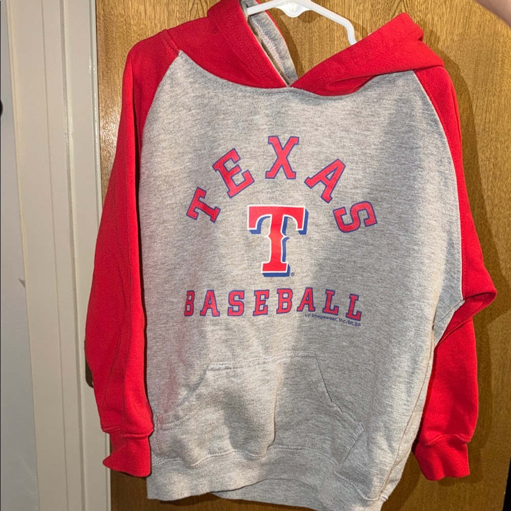 Kids Red and Gray Baseball Hoodie